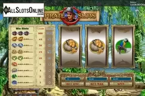 Reels screen. Pirate Slots from GamesOS