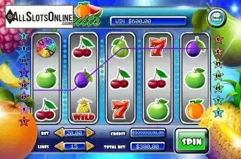 Win Screen. Pocket Fruit from Slot Factory