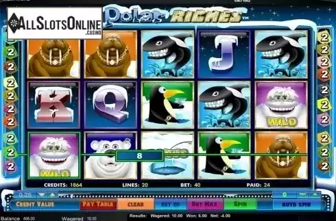 Wild win screen. Polar Riches from Amaya