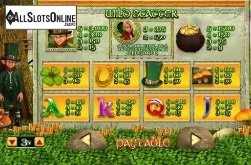 Paytable 1. Pot O'Gold II from TOP TREND GAMING