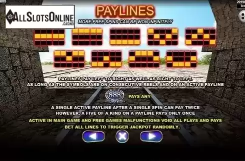 Paytable 3. Railway King from Spadegaming