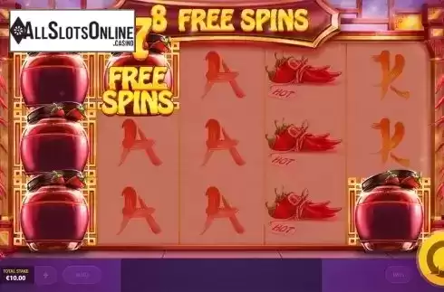 Free spins win screen. Red Hot Slot from Red Tiger