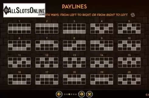 Paylines. Relic Heroes from GAMING1