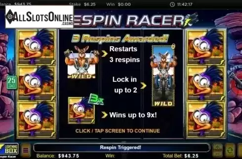 Respins Feature 1. Respin Racer from Lightning Box
