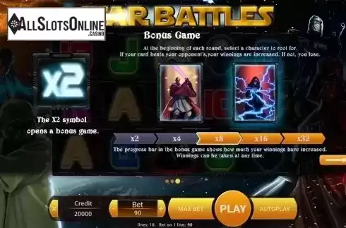Paytable 3. Star Battles from X Play