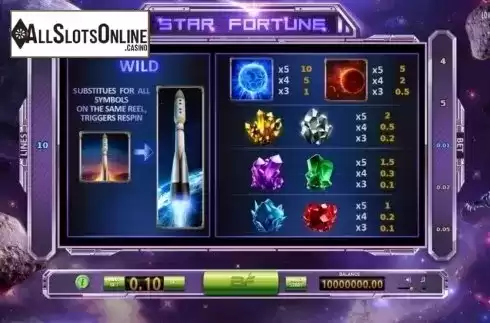Screen2. Star Fortune from BF games
