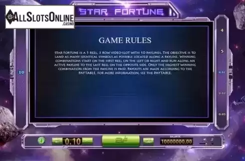Screen3. Star Fortune from BF games