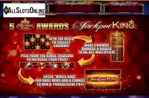 Jackpot rules screen. Star Spinner from Blueprint