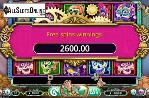 Free Spins Win. Sugar Skulls from Booming Games