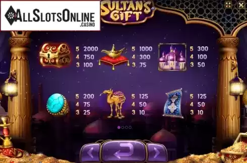 Paytable 1. Sultan's Gift from Charismatic