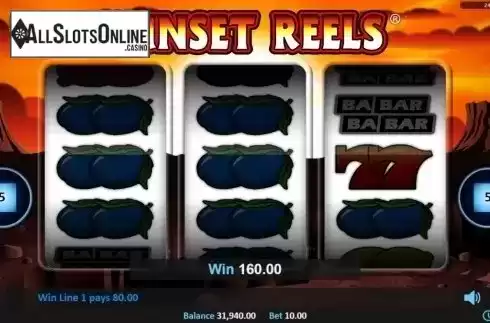 Win screen. Sunset Reels from Realistic
