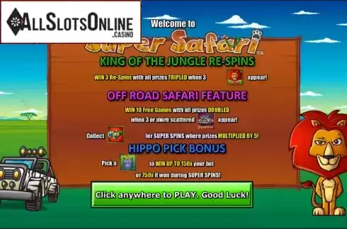 Game features. Super Safari from NextGen