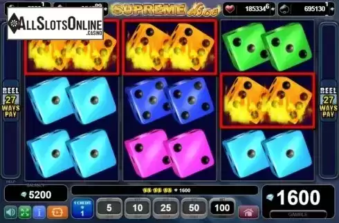 Win Screen 2. Supreme Dice from EGT