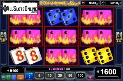Win Screen 4. Supreme Dice from EGT