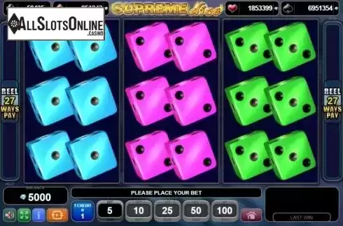 Reel Screen. Supreme Dice from EGT