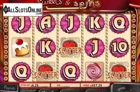 Scatter screen. Sweets & Spins from MultiSlot