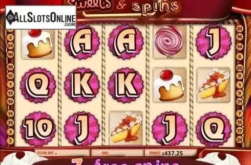 Free Spins screen. Sweets & Spins from MultiSlot