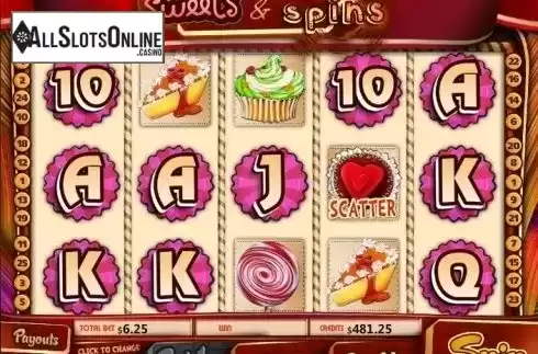 Reel screen. Sweets & Spins from MultiSlot