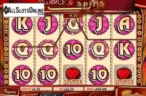 Win screen. Sweets & Spins from MultiSlot