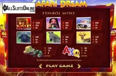 Screen2. Safari Dream from Cayetano Gaming