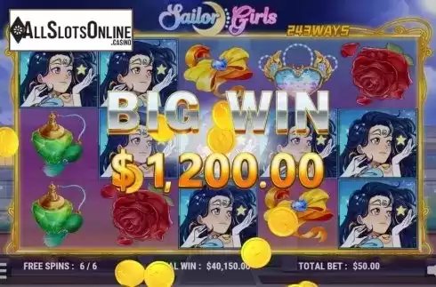 Big Win. Sailor Girls from Slot Factory
