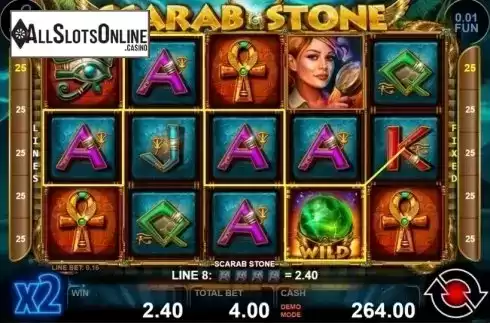 Win Screen 1. Scarab Stone from Casino Technology