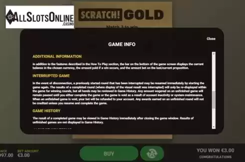 Info 3. Scratch Gold from Hacksaw Gaming