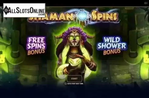 Start Screen. Shaman Spins from Cayetano Gaming