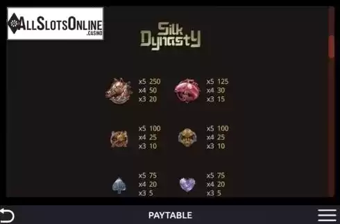 Paytable 3. Silk Dynasty from Dream Tech