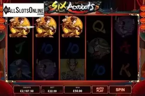 Screen 1. Six Acrobats from Microgaming