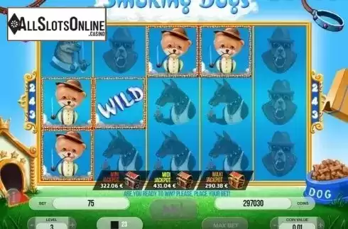 Wild Win screen. Smoking Dogs from Fugaso