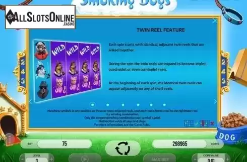Paytable 1. Smoking Dogs from Fugaso