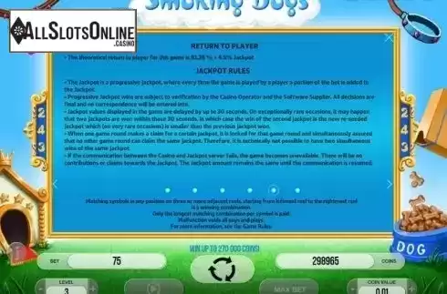 Paytable 5. Smoking Dogs from Fugaso
