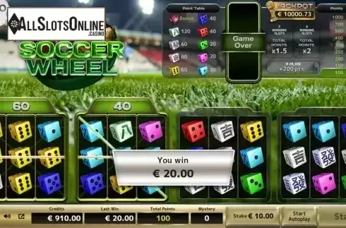 Win Screen 3. Soccer Wheel from Air Dice