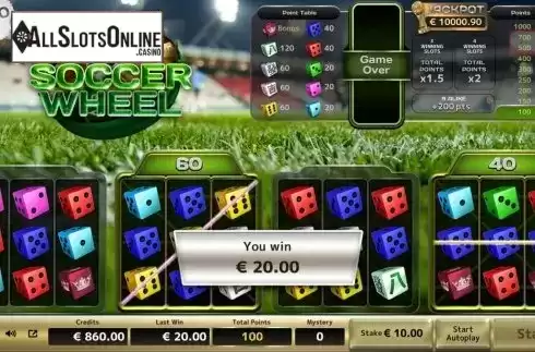Win Screen 4. Soccer Wheel from Air Dice