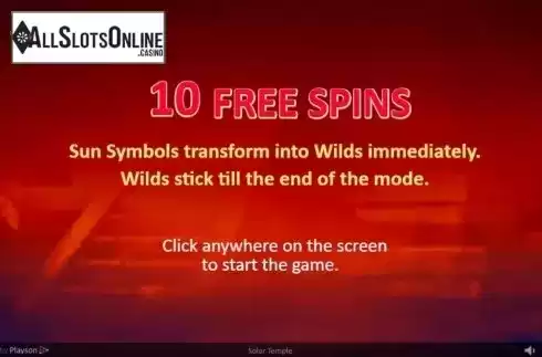 Free Spins 1. Solar Temple from Playson