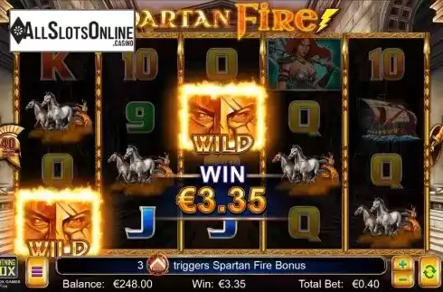 Win Screen 3. Spartan Fire from Lightning Box