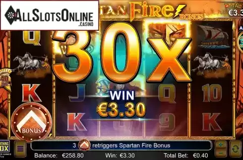 Win Screen. Spartan Fire from Lightning Box