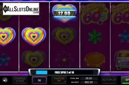 Free spins screen 2. Spinning 60s from Inspired Gaming
