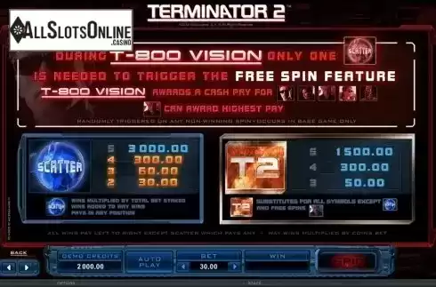 Screen4. Terminator 2 from Microgaming