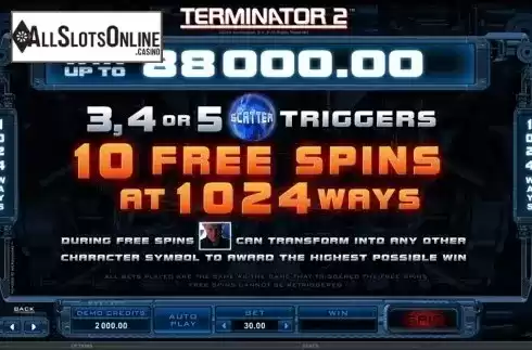 Screen3. Terminator 2 from Microgaming