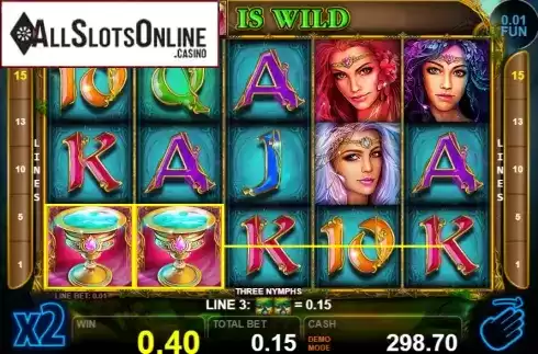 Win screen 2. Three Nymphs from Casino Technology
