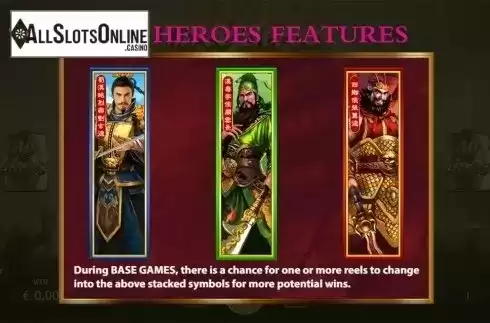 Paytable 3. Three Heroes from KA Gaming