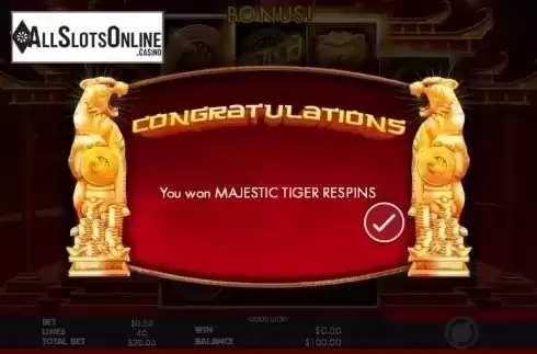 Majestic Tiger Respins screen 2. Tiger Temple from Genesis