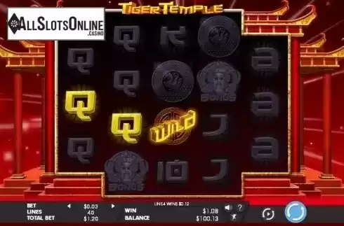 Wild Win screen. Tiger Temple from Genesis