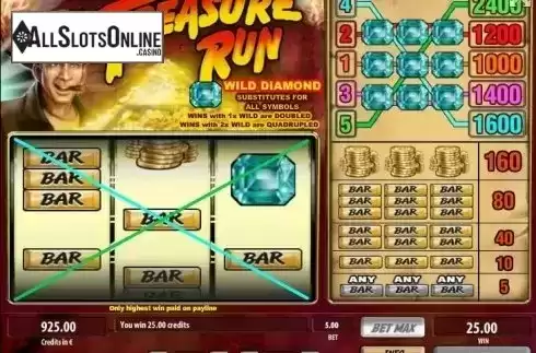Wild Win screen. Treasure Run from Tom Horn Gaming