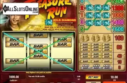 Win screen. Treasure Run from Tom Horn Gaming