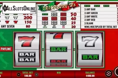 Reel Screen. Tricolore 7s from IGT