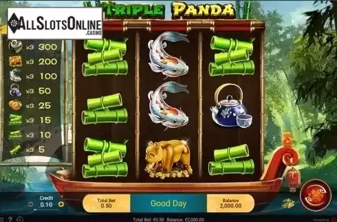 Reels screen. Triple Panda from Spadegaming