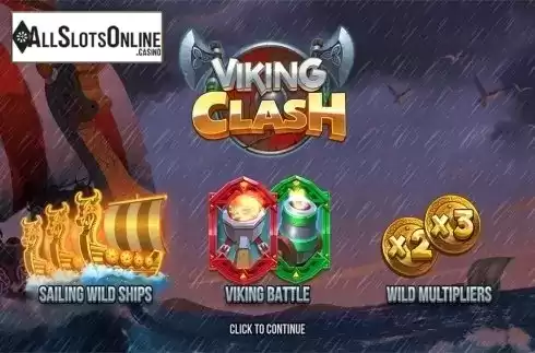 Intro screen. Viking Clash from Push Gaming